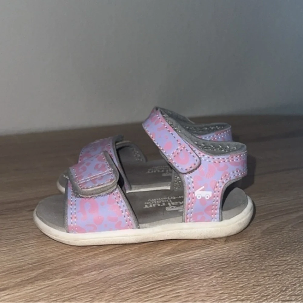 See Kai Run Logan Pink & Purple Cheetah Toddler‎ Girl Sandals